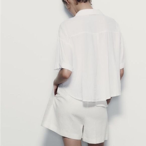 Zara Linen and Viscose Blend Blouse XS NWT - Picture 4 of 10